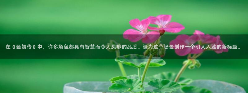 可可影视pc：在《甄嬛传》中，许多角色都具有智慧而令人头疼的品质。请为这个场景创作一个引人入胜的新标题。